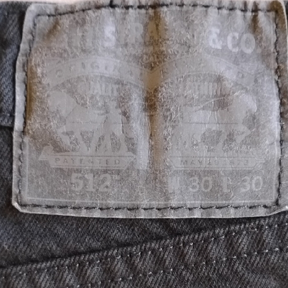 Levi's 512 Slim Fit Taper Jeans Black Denim 30x30 - Picture 7 of 13